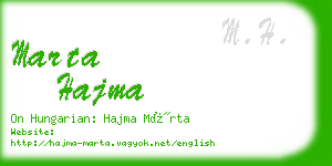 marta hajma business card